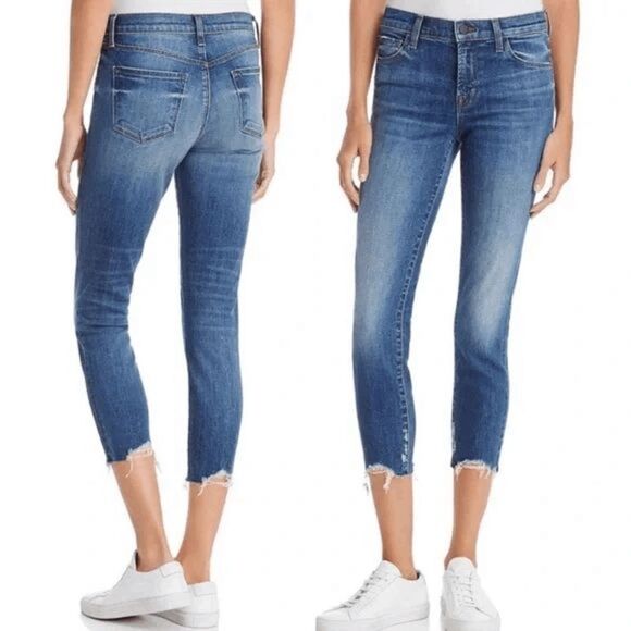 J Brand Mid Rise Capri Revoke Destructed Hem Jeans - Size 25 - Picture 1 of 9